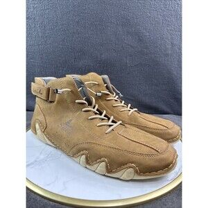 Salkin Mens Brown Leather Barefoot Shoes Lace Up Casual Walking Sneakers Sz 11.5